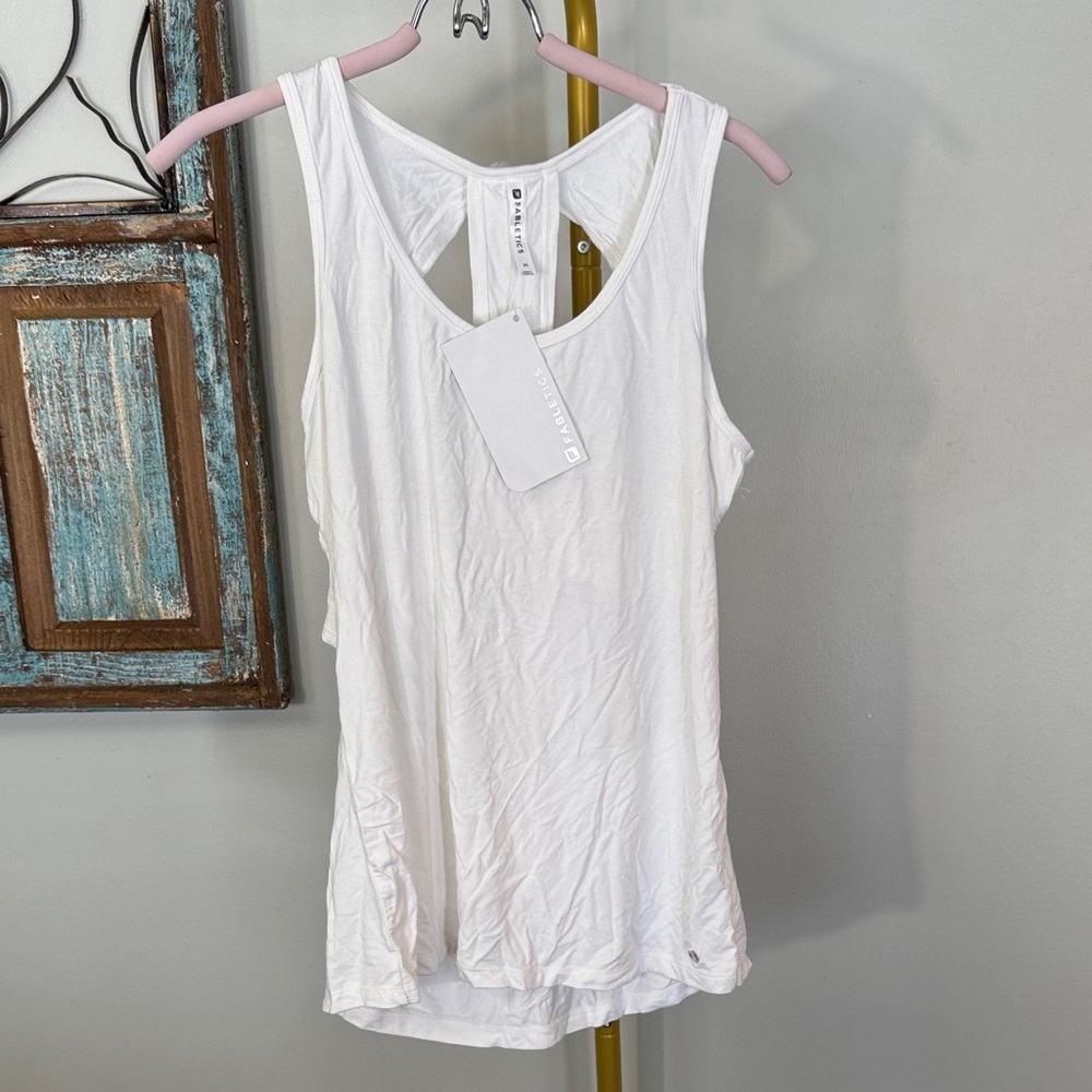 Fabletics White Racerback Performance Tank NEW M